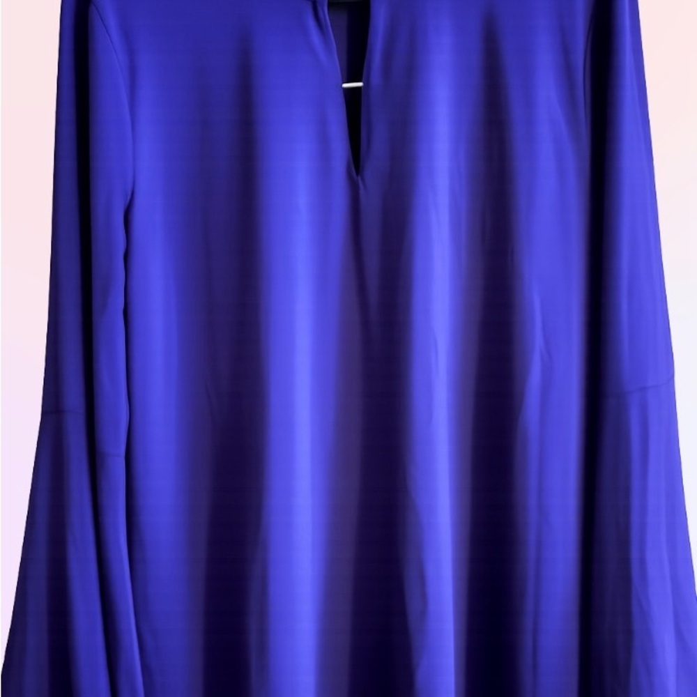 Michael Kors Women’s Long Sleeve V-Neck Purple Blouse LG